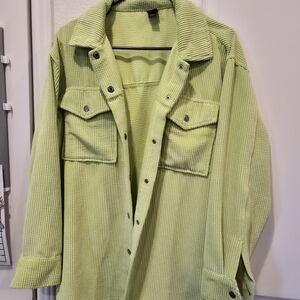Lime Green Corduroy Utility Jacket
